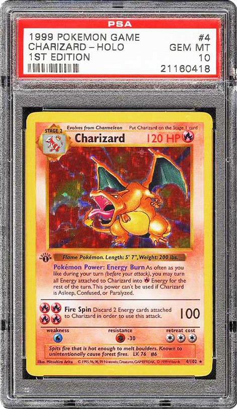 PSA graded Charizard holo card