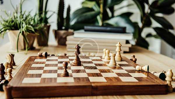 Board games laid out on a table